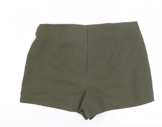 Miss Selfridge Women's Green Wrap Shorts Size 16