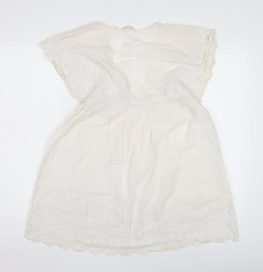 Accessorize Women's White Embroidered Blouse M