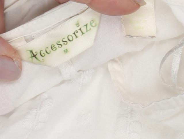 Accessorize Women's White Embroidered Blouse M