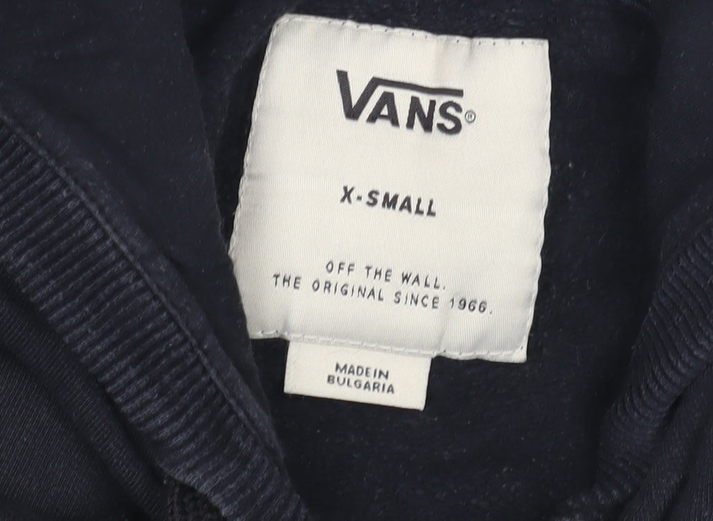 Vans Men Black XS Pullover Hoodie - Logo Graphic
