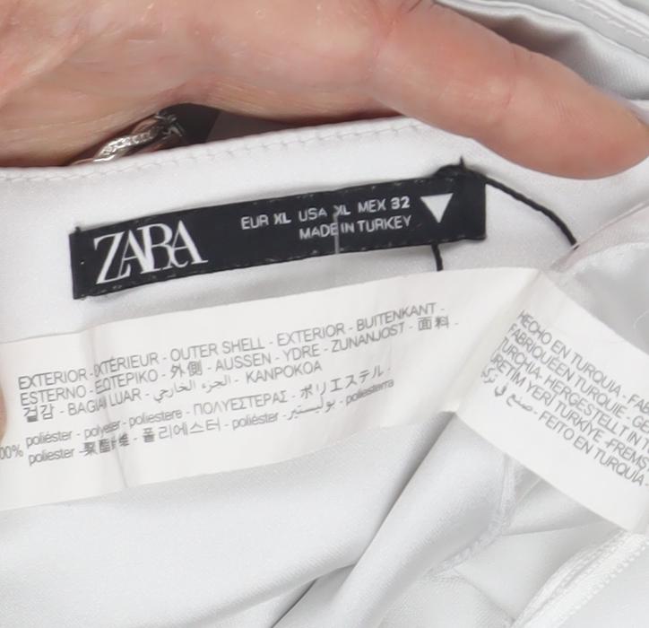 Womens UK Size XL Zara White Cropped Blouse