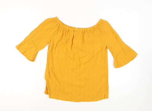 Womens UK Size 8 FatFace Yellow Tunic Blouse
