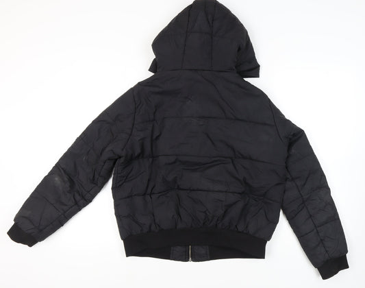 Boohoo Women's Black Tall Puffer Jacket UK 14