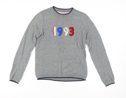 Additional front view of Cath Kidston Women's Grey XS Pullover Sequin Jumper