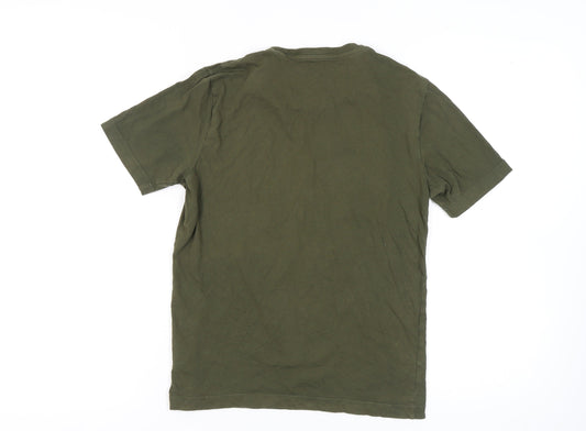 Puma Men's Green T-Shirt S Graphic Print Logo Casual