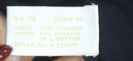 Ann Harvey Women's Black Embroidered Tank Top UK 18