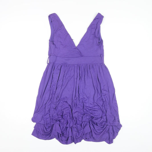 Dorothy Perkins Purple V-Neck Sleeveless Dress Women
