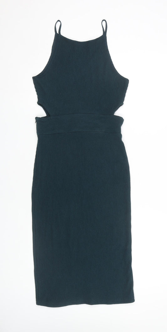 Topshop Women's Green Sleeveless Dress UK 10