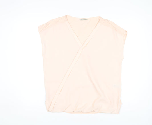 Womens UK Size 14 Marks and Spencer Pink Wrap Blouse