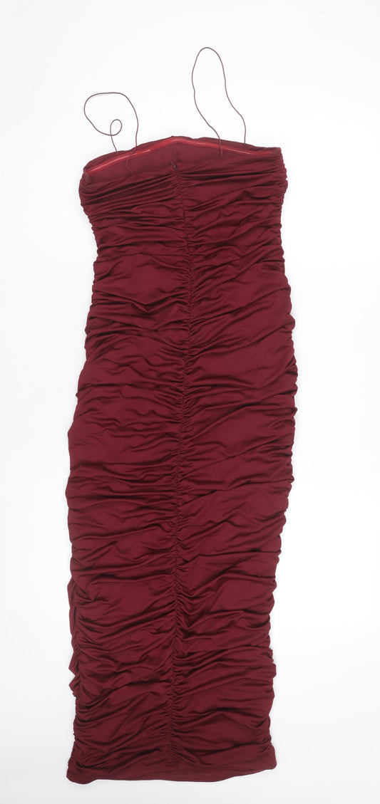 Oh Polly Women's Red Bodycon Party Dress - Size 12
