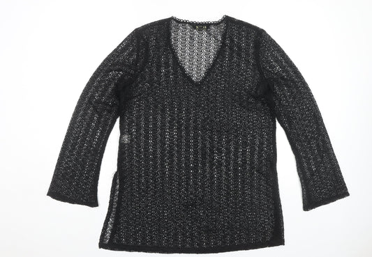 Womens UK Size 12 Richards Black Basic Blouse