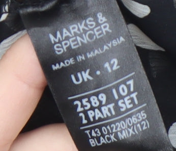Womens UK Size 12 Marks and Spencer Black Camisole Blouse