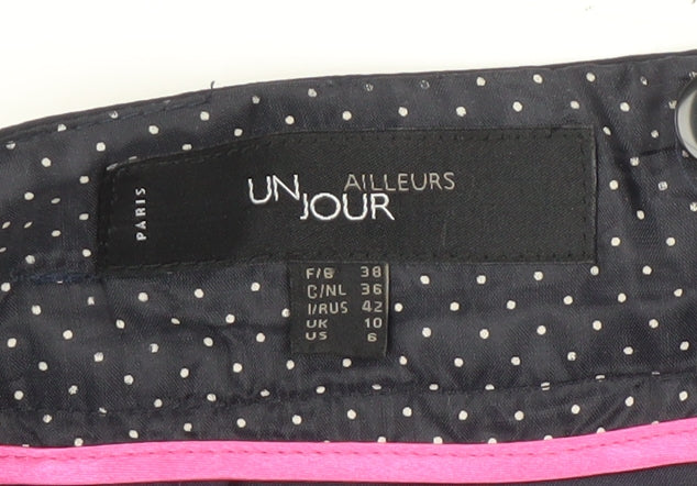 Un Jour Ailleurs Women's Blue A-Line Midi Skirt, Size 10