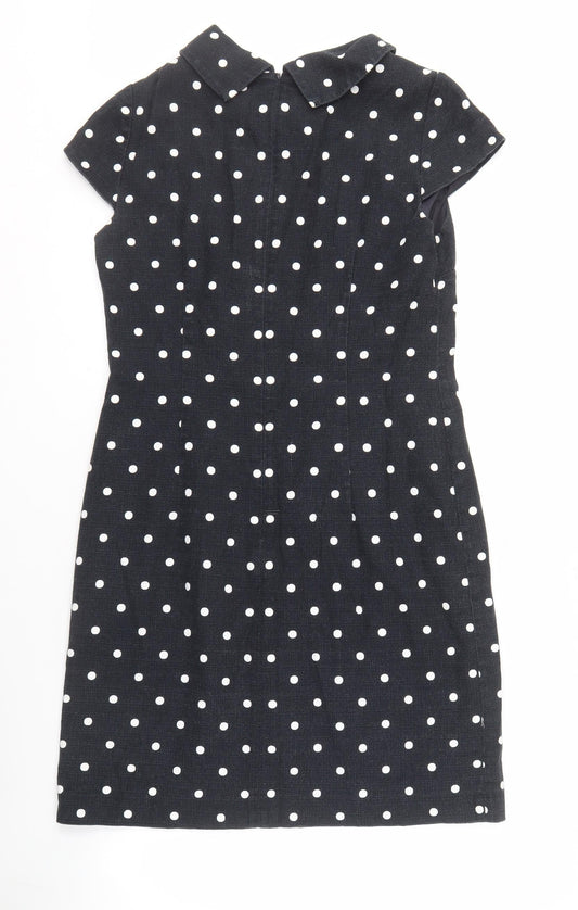 Hobbs Women's Black Polka Dot Sheath Dress Size 12