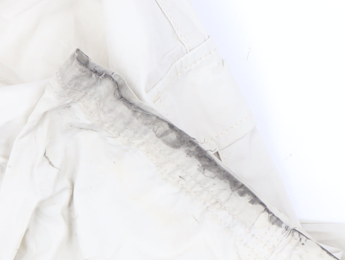 BDG Women's White Cargo Trousers M, Casual Cotton