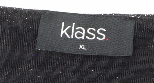 Womens UK Size 12 Klass Black Blouse
