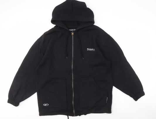 Womens UK Size 12 Reebok Black Full Zip Hoodie