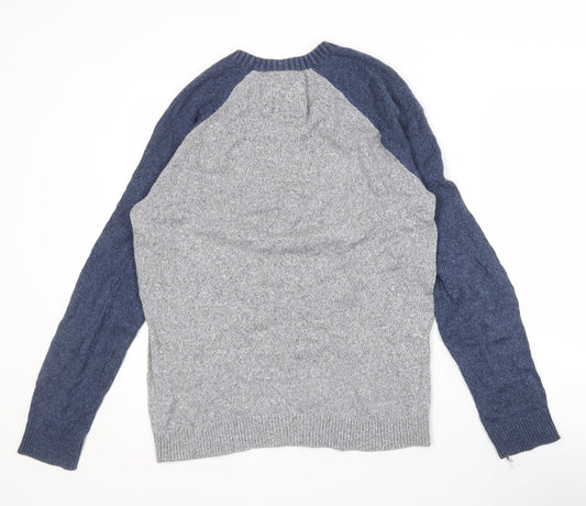 Hollister Men's Grey Pullover Jumper M