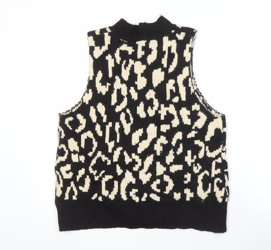 Womens UK Size 12 Threadbare Black Vest Jumper