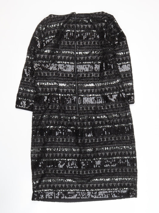 Marks and Spencer Women’s Black Sequin Sheath Dress Size 12