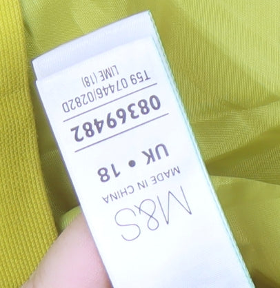 Marks and Spencer Women's Yellow Sleeveless Dress - Size 18