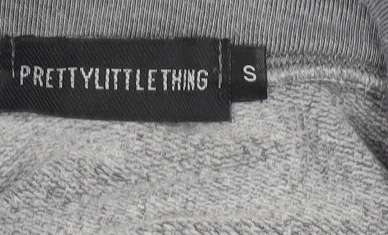 PrettyLittleThing Women's Grey Cropped Pullover Sweatshirt S