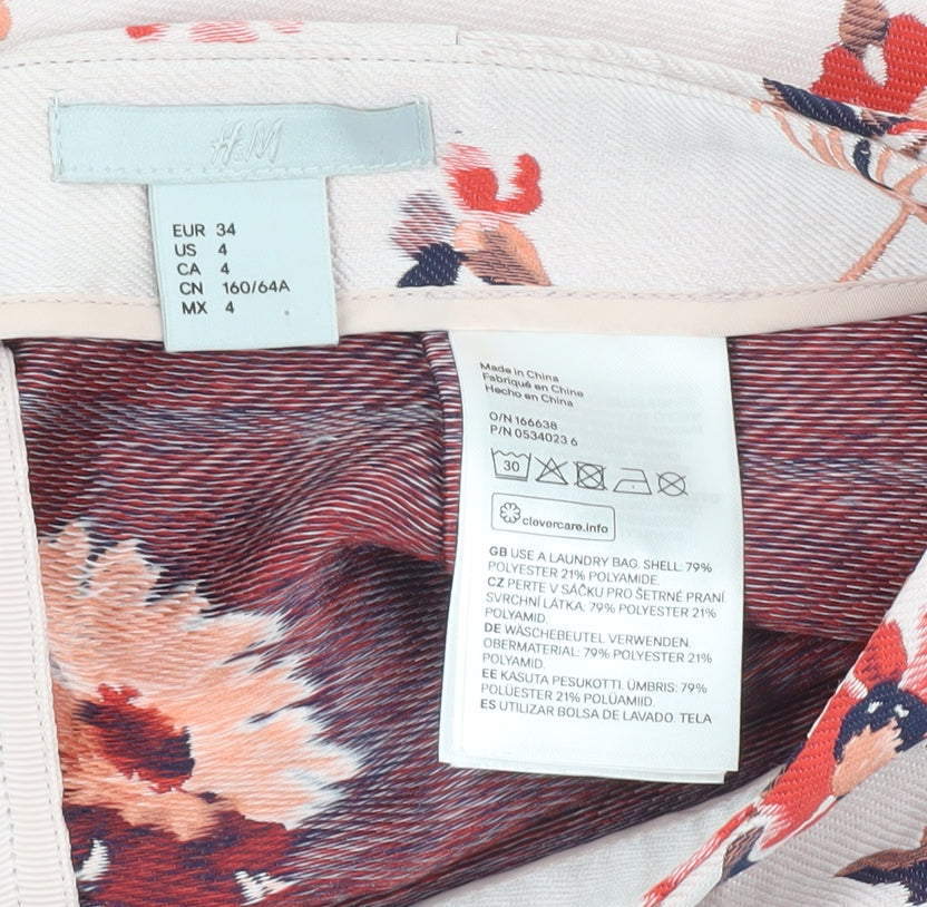 H&M Women's Multicoloured Floral Pencil Skirt Size 6