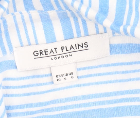 Womens UK Size 10 Great Plains Blue Basic Button-Up