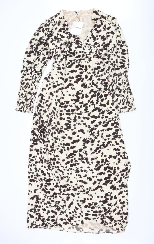 Glamorous Women's Animal Print Midi Wrap Dress