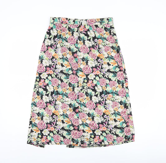 Brave Soul Women's Black Floral Skirt S