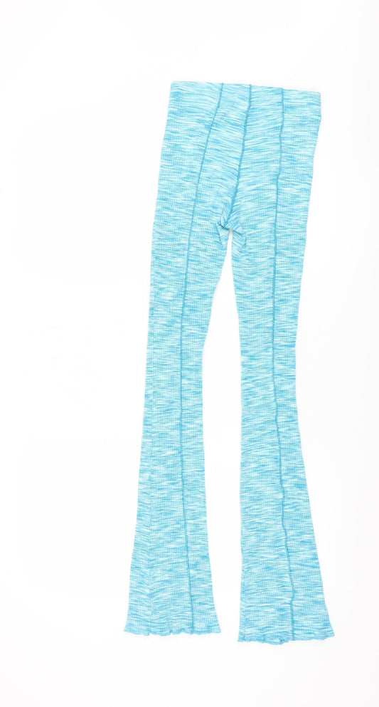 Bershka Women's Blue XS Flared Trousers