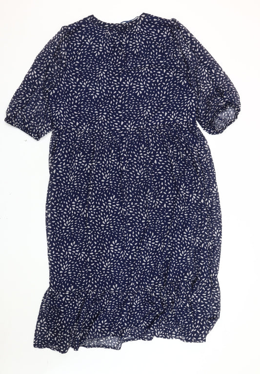 Bonmarché Women's Blue Dress Size 14, 3/4 Sleeve, Casual