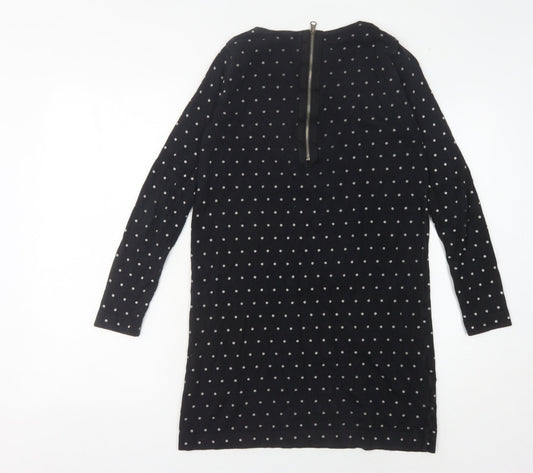 Mango Women's Black XS Polka Dot Sheath Dress