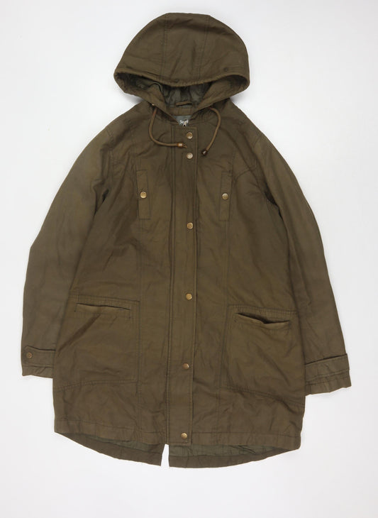 Womens UK Size 12 South Brown Parka Coat