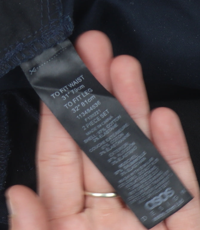 ASOS Men's Blue Chino Trousers M Comfort Fit