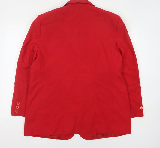 C&A Women's Red Blazer Size 14 Regular Fit