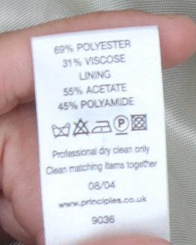 Principles Women's Beige Blazer, Size 12, Check Pattern