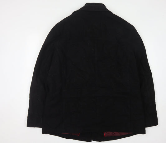 Mens UK Size XL Marks and Spencer Black Trench Coat