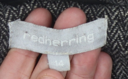 Red Herring Women's Grey Wool Tweed Suit Jacket 14