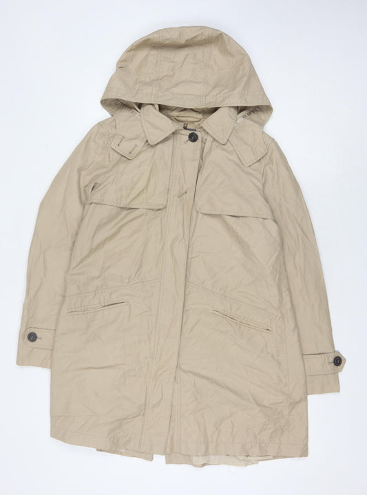 Basler Women's Beige Hooded Rain Coat Size 10