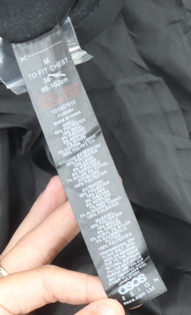 ASOS DESIGN Men's Black Overcoat M - Stylish & Warm