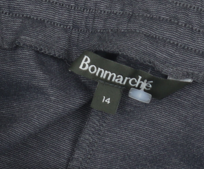 Bonmarché Women Grey Cropped Trousers Size 14