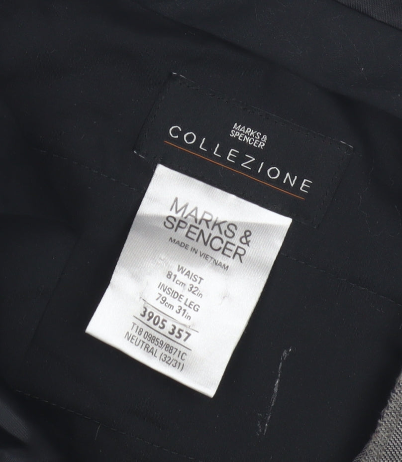 Womens UK Size 32 in Marks and Spencer Regular Fit Business Workwear Grey Trouse