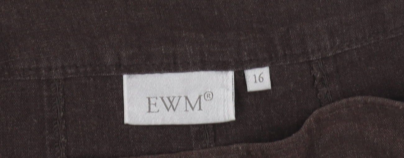 Womens UK Size 16 EWM Brown A-Line Skirt