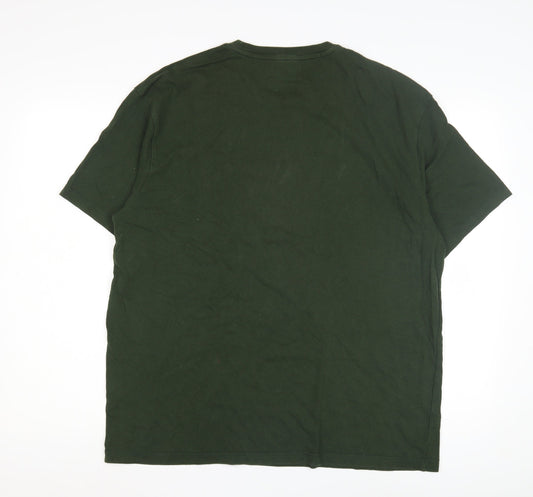 Topman Men's Green Crew Neck T-Shirt - Size L
