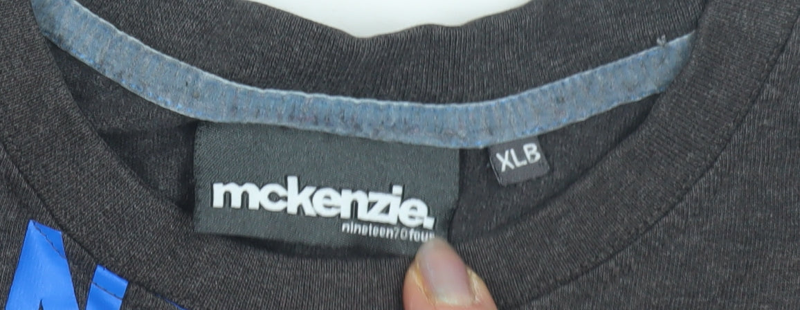 McKenzie Boys Black XL Graphic Print T-Shirt