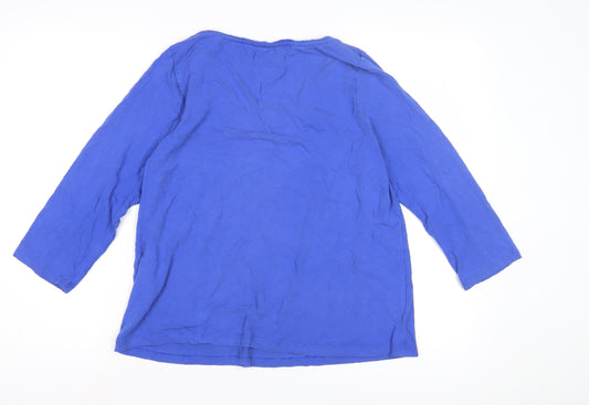 Womens UK Size 16 Classic Blue Basic Blouse