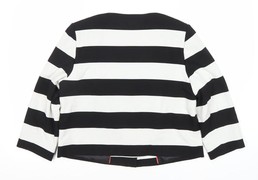 Marks and Spencer Women's Black Striped Blazer UK 14