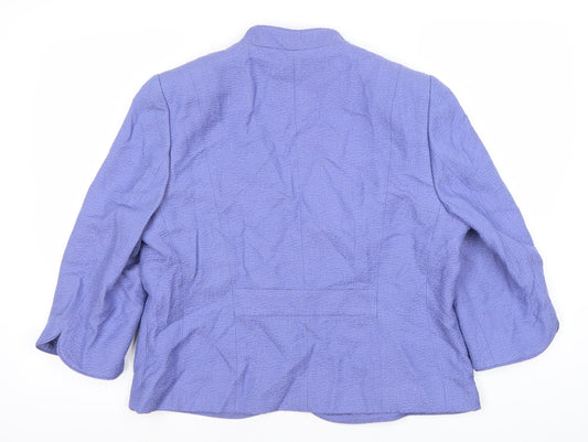 CC Women's Purple Blazer Petite Size 16 Three-Button