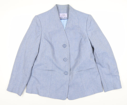 Additional front view of Honor Millburn Women’s Blue Blazer, size UK 14